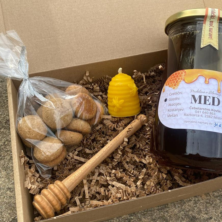 🐝 Zlati čebelji zaklad – razkošen darilni paket z medom