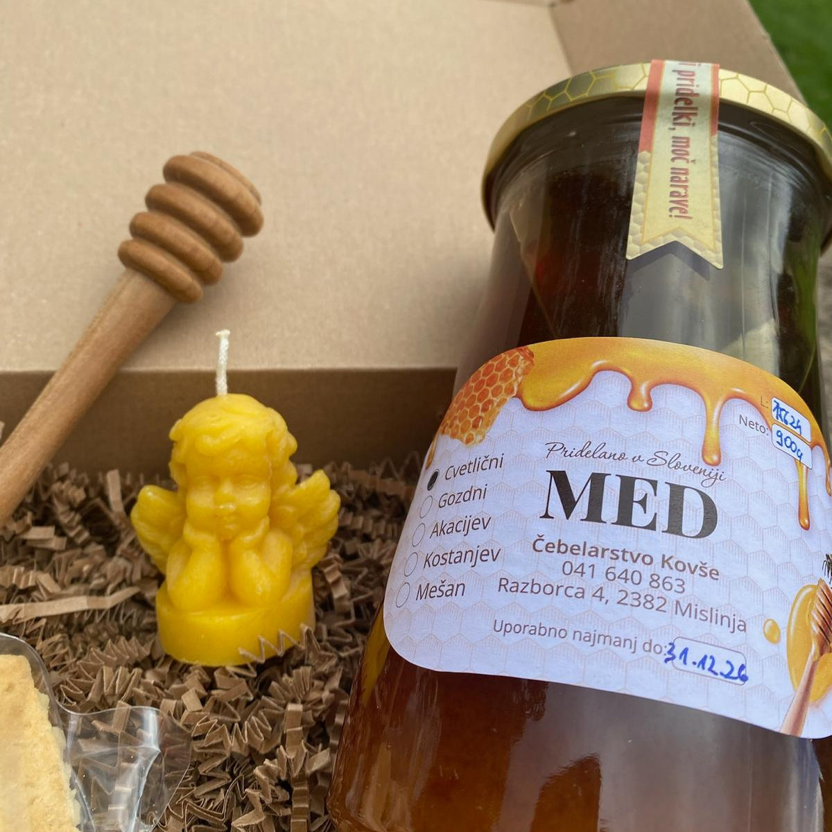🐝 Zlati čebelji zaklad – razkošen darilni paket z medom